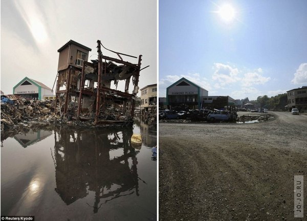 Фото после цунами и через 3 месяца. Япония восстанавливается...