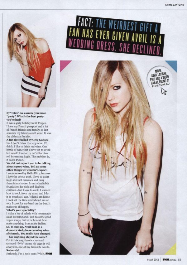 Avril Lavigne - FHM March 2012 Australia