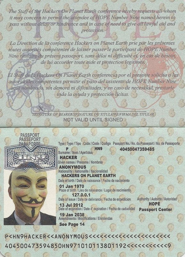 Персональный паспорт хакера