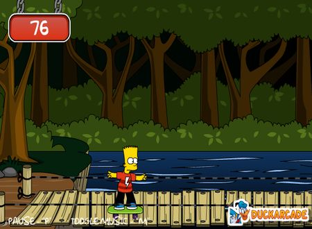 Bart Simpson skateboarding