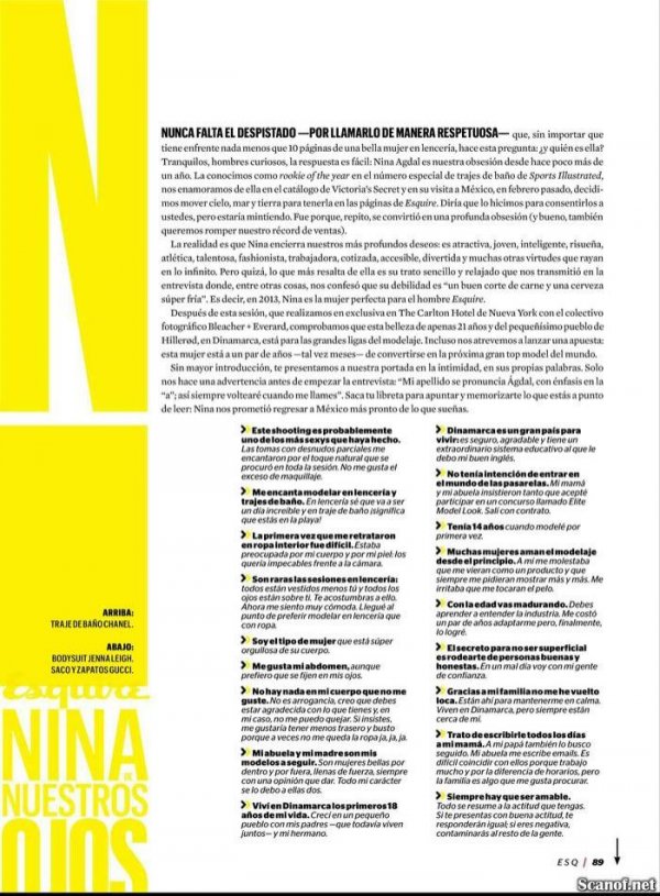 Nina Agdal - Esquire April 2013 Mexico