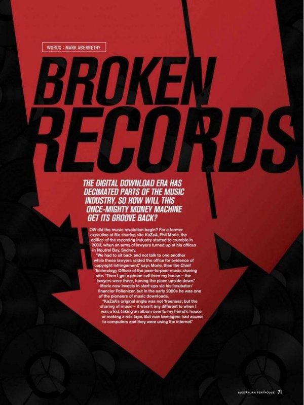 Broken Records - Penthouse November 2014 Australia Black Label