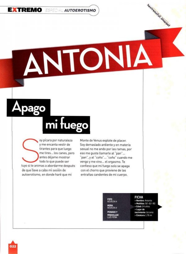 Antonia - H para Hombres Extremo Issue 32 August 2014 Mexico