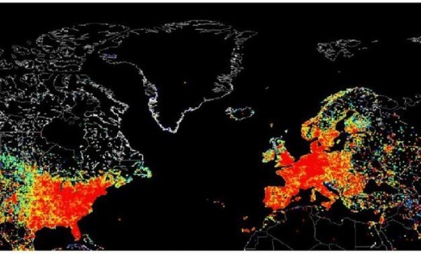Глобальное использование интернета на карте