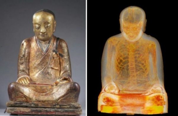Скульптура возрастом более 1000 лет хранила в себе мумию монаха