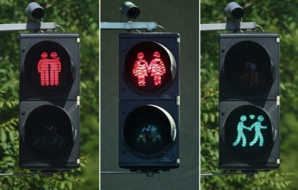 «Нетрадиционные» светофоры в Вене