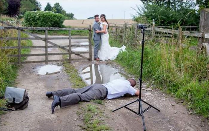 На что идут фотографы ради удачного свадебного фото