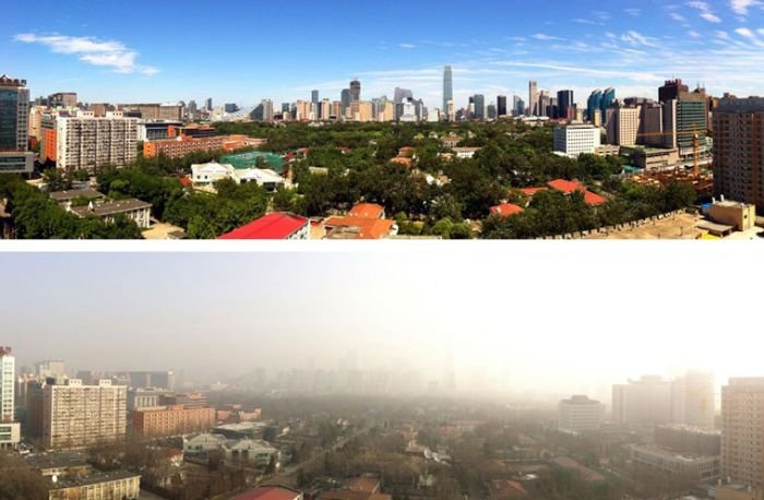 Чистое небо в Пекине ушло вместе с парадом