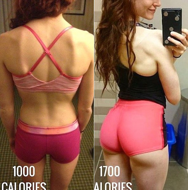 Девушка до и после занятий в тренажерном зале (4 фото)