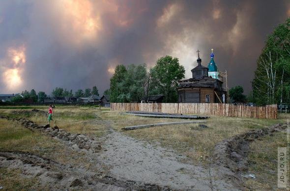 Пожары в селах Нижегородской и Воронежской областей