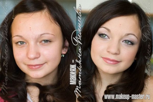 До и после макияжа