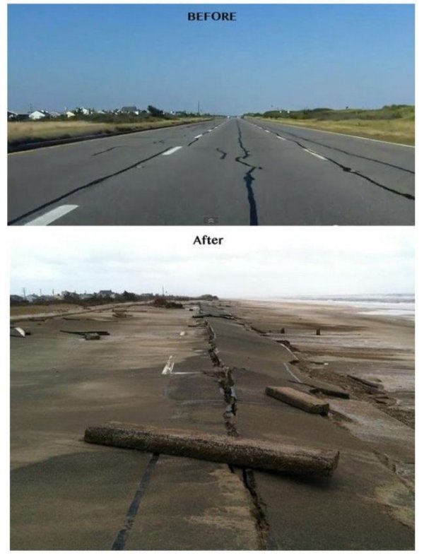 Сравнительные снимки "до и после" урагана "Сэнди" 