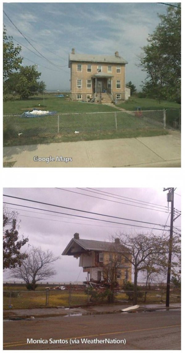Сравнительные снимки "до и после" урагана "Сэнди" 