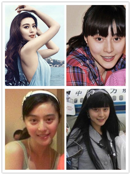 Сравнительные снимки китайских актрис "до и после" макияжа