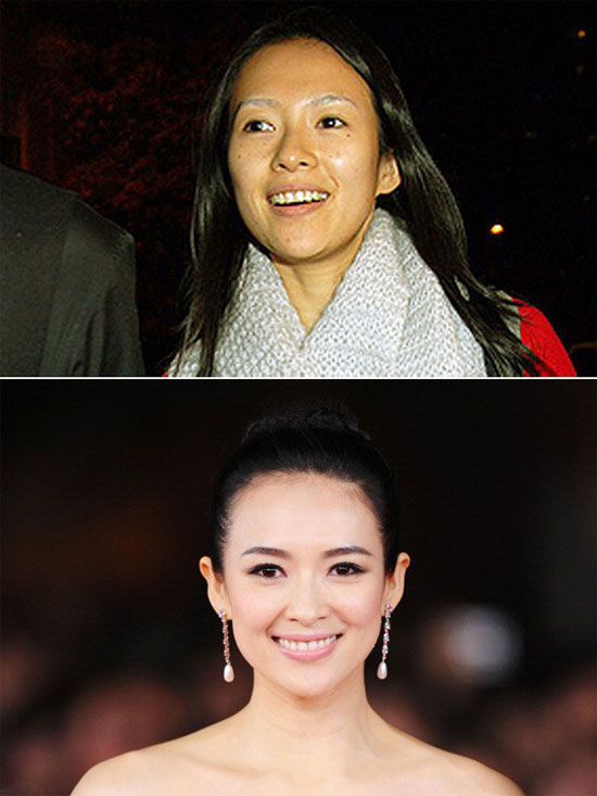 Сравнительные снимки китайских актрис "до и после" макияжа