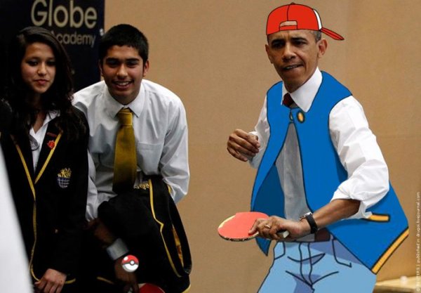 Фотожабы Барака Обамы, играющего в настольный теннис