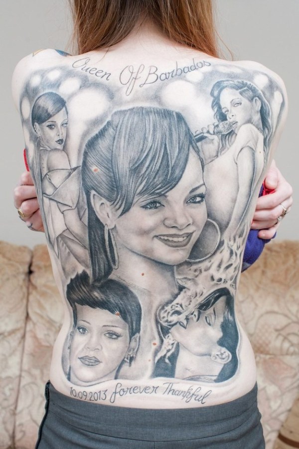 Поклонница Рианны покрыла свое тело тематическими татуировками