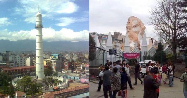 Последствия землетрясения в Непале на фото «до и после»