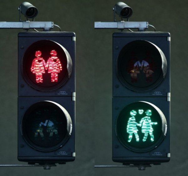 «Нетрадиционные» светофоры в Вене