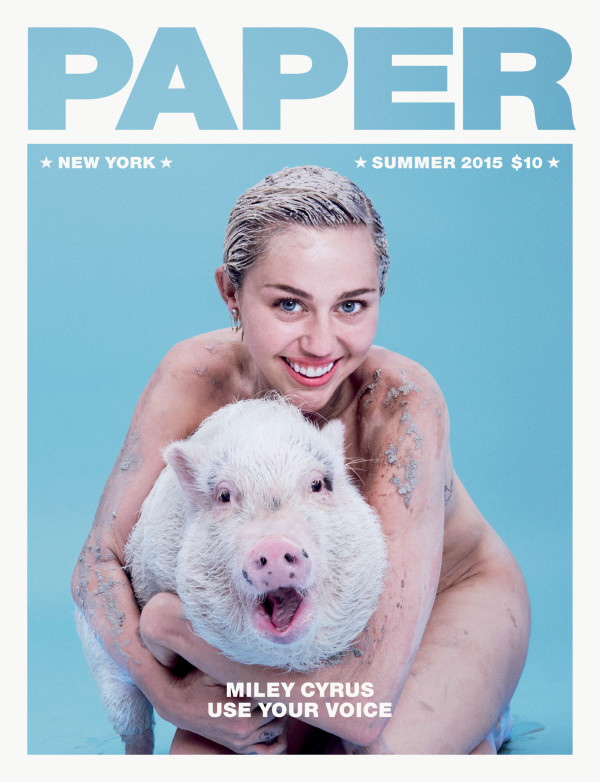Майли Сайрус и ее свинка Бубба Сью снялись для журнала Paper. НЮ