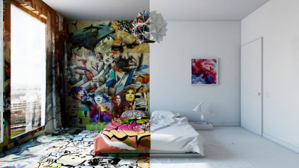 Двойная комната в исполнении украинского художника Павла Ветрова