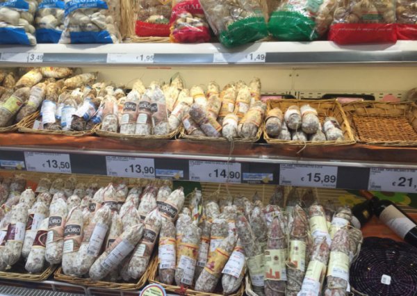 Цены на продукты питания в итальянских магазинах