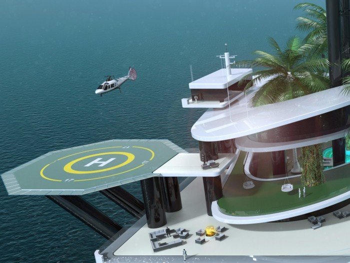Миллиардерам предложили искусственный остров-петхаус вместо яхт