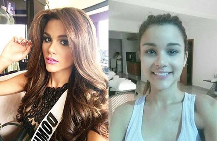 Очаровательные участницы конкурса красоты «Мисс Вселенная» с макияжем и без