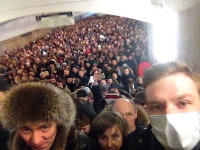 Коллапс на станции метро «Тульская» в Москве