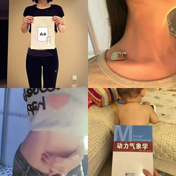 Китаянки демонстрируют стройность талии при помощи листа бумаги А4