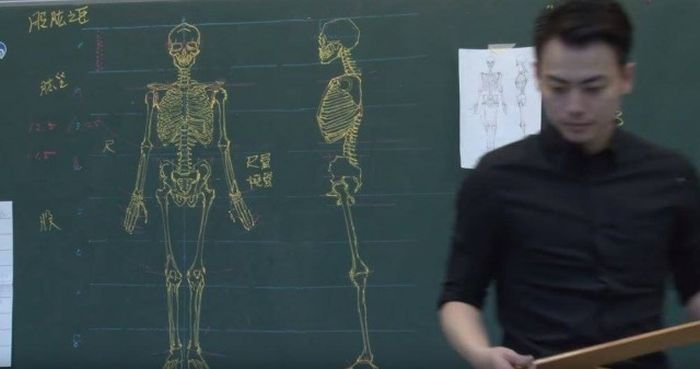  Китайский учитель на уроке анатомии