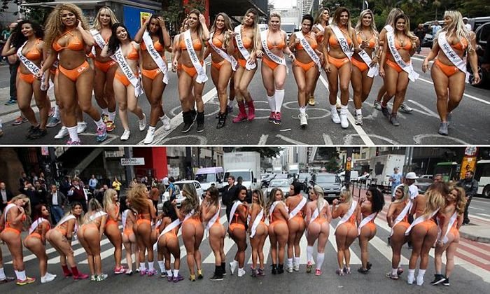  Участницы конкурса «Мисс Бум-Бум» спровоцировали пробку в Сан-Паулу