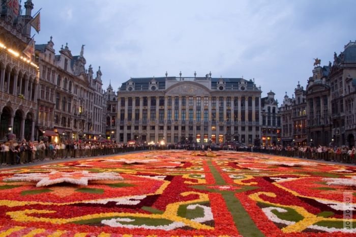 Цветочные ковры на центральной площади Брюсселя