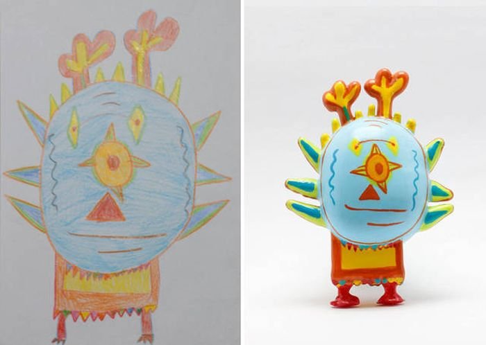  Игрушки, напечатанные на 3D-принтере по мотивам детских рисунков (27 фото)