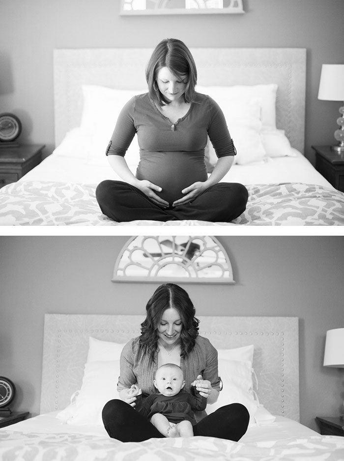 Прекрасные фото во время беременности и после нее (35 фото)
