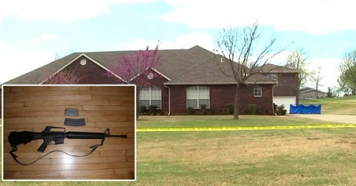  В США сын хозяина дома расстрелял из винтовки троих грабителей (4 фото)