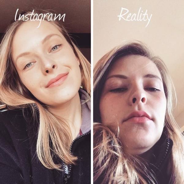 Фото девушек в Instagram и в реальной жизни (10 фото)