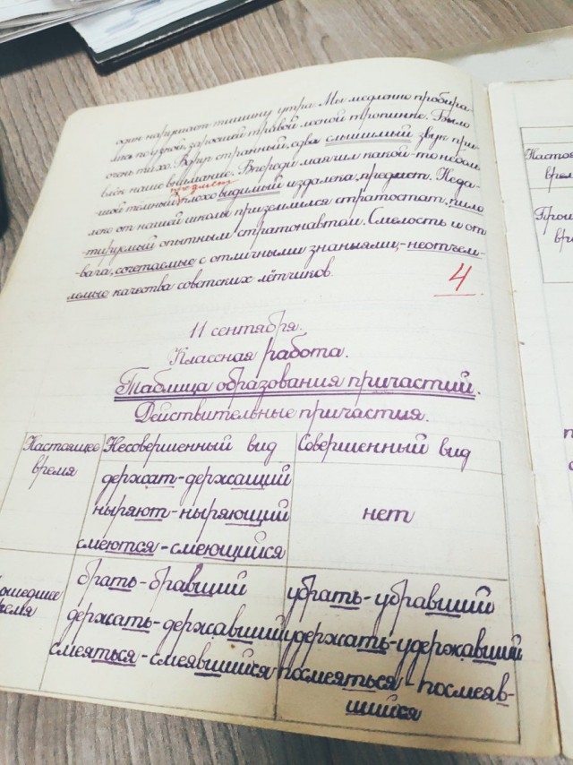 Почерк пятиклассника в начале 1950-х годов (7 фото)